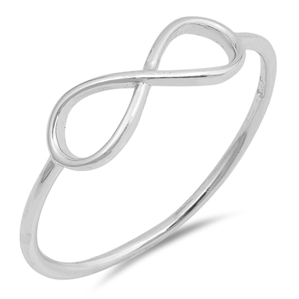 CHOOSE YOUR COLOR Infinity Love Knot Promise Ring .925 Sterling Silver Band Jewelry Female Size 5