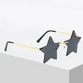 thumbnail image 4 of Gafas de sol Hugo de diseño estrella para hombres y mujeres Negro gris, 4 of 10