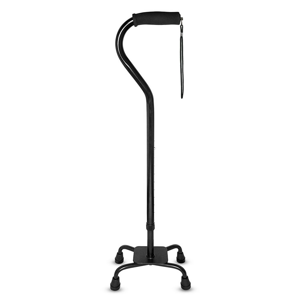 RMS Quad Cane - Adjustable Walking Cane with 4-Pronged Base for Extra ...