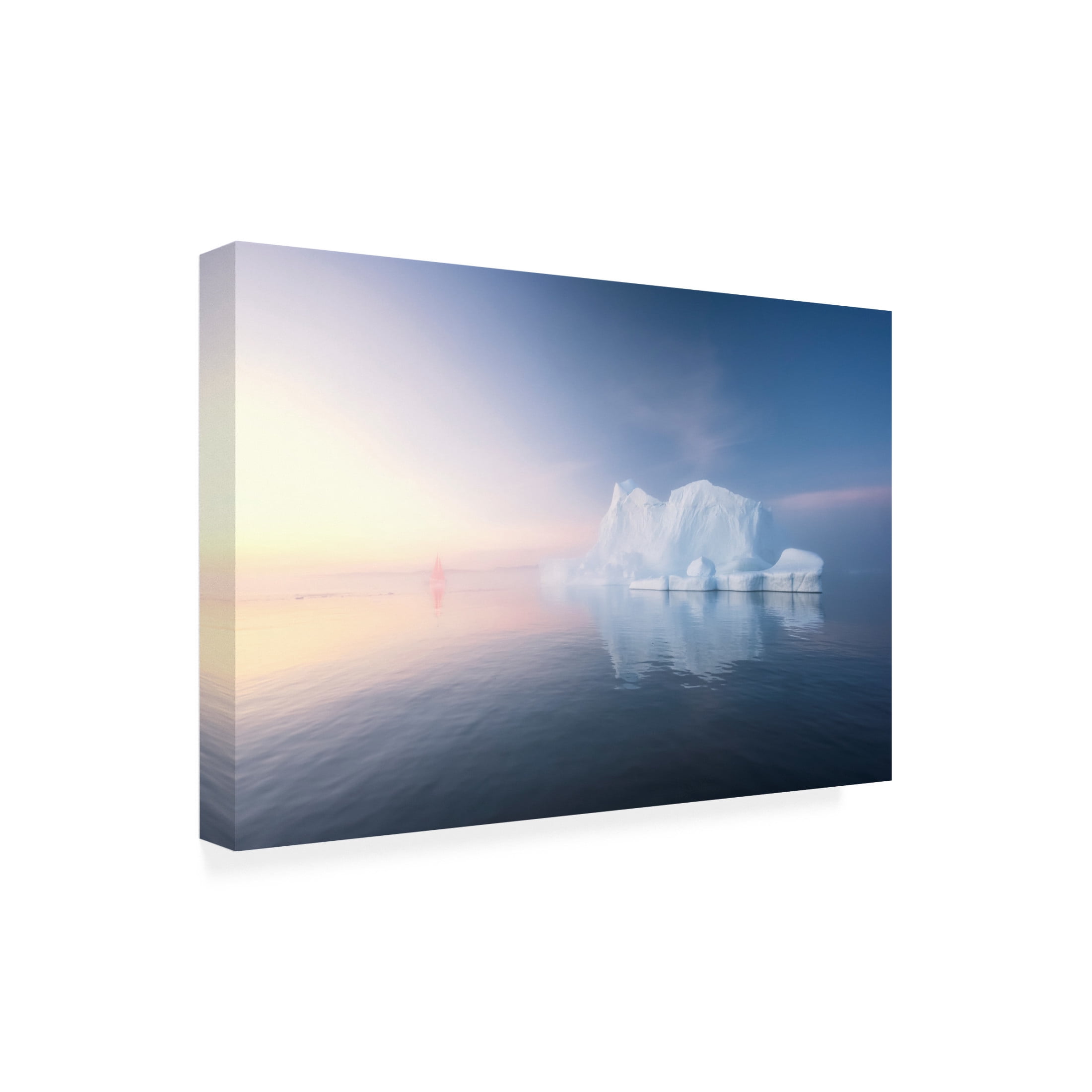 Trademark Fine Art Yang Jiao Red Sail And Blue Ice Canvas Wall Art