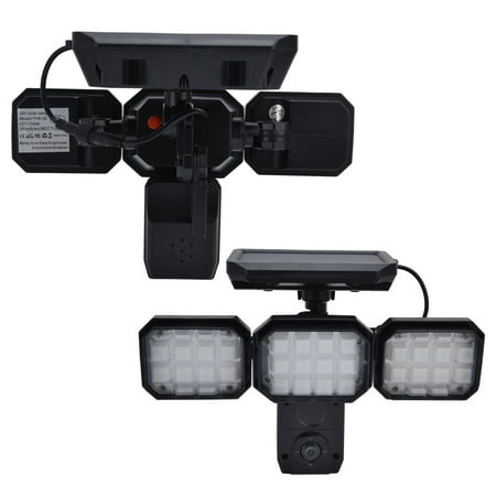 

Tebru Solar Wall Lights Solar Lights Solar Motion Sensor Light 3 Head IP65 Waterproof Security Flood Light With Alarm For Outdoor Garden Courtyard