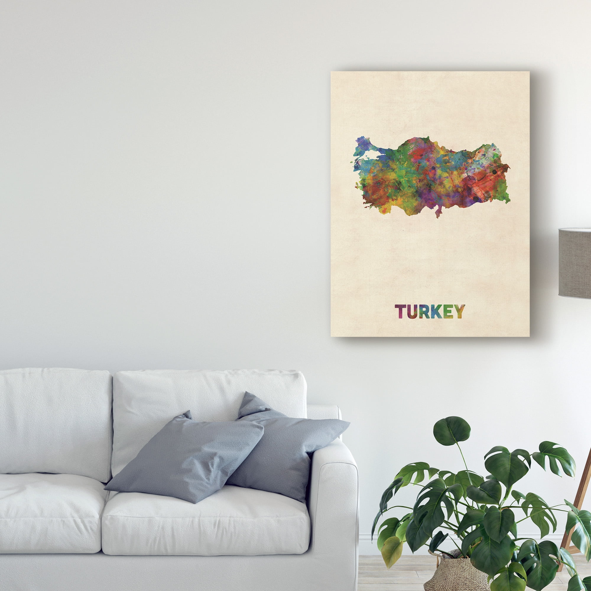 Trademark Fine Art 'Turkey Watercolor Map' Canvas Art by Michael Tompsett