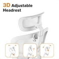 thumbnail image 5 of WELLNEW Prestige Ergonomic Office Chair White- Height Adjustable Backrest Lumbar Support, Seat Depth Adjust, 3D Headrest, 4D Armrests, Blade Wheels, Mesh Computer Gaming Chairs Executive Swivel Chair, 5 of 8