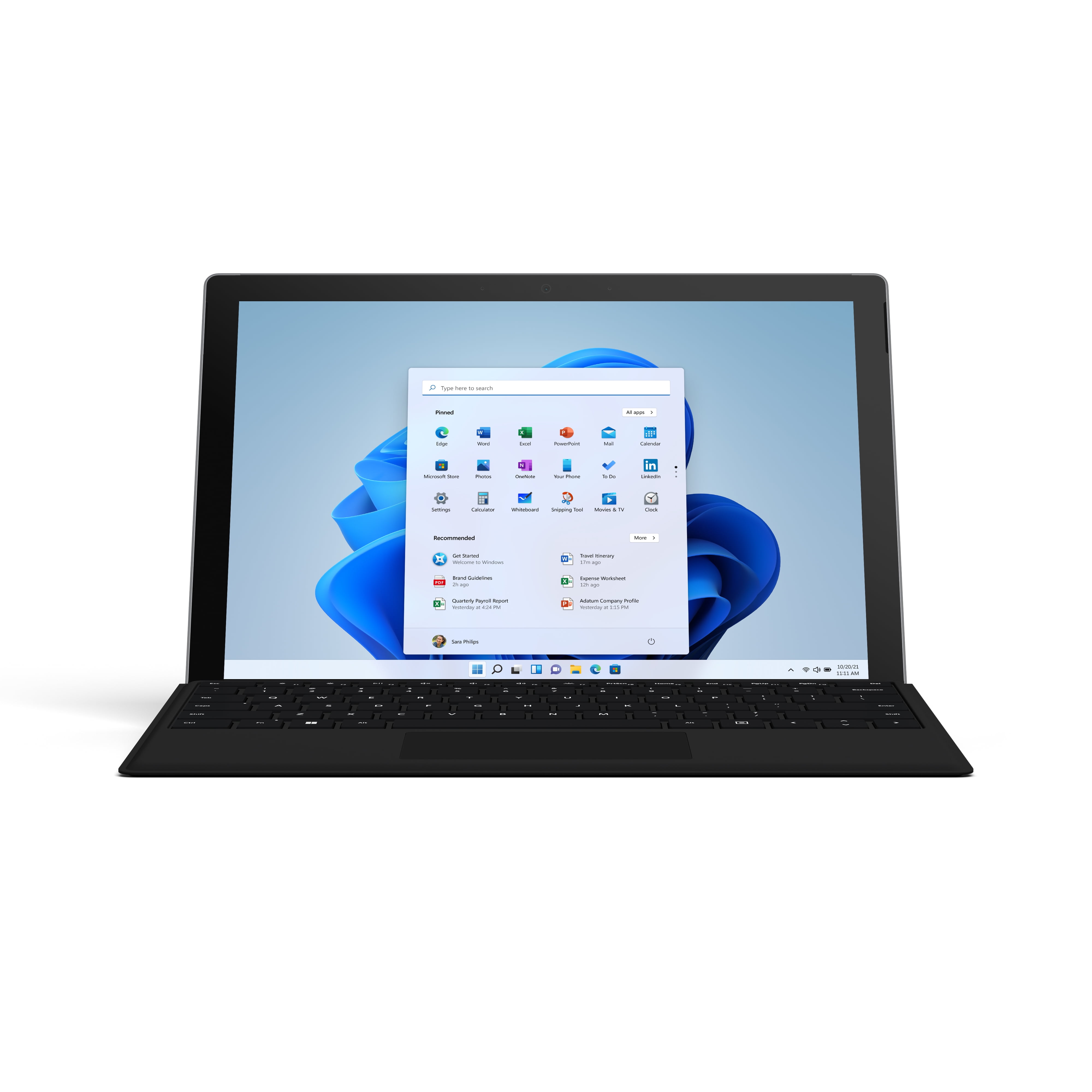 Microsoft Surface Pro 7+ 2-In-1, 12.3" Touch Screen, Intel Core i3, 8GB RAM, 128GB SSD, Windows 11 Home, Platinum, with Black Type Cover - Walmart