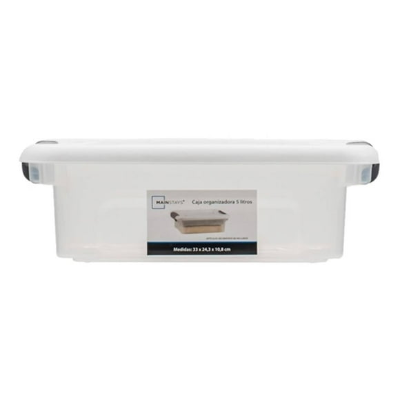 Caja Multiusos Mainstays con Broches 5 L Transparente