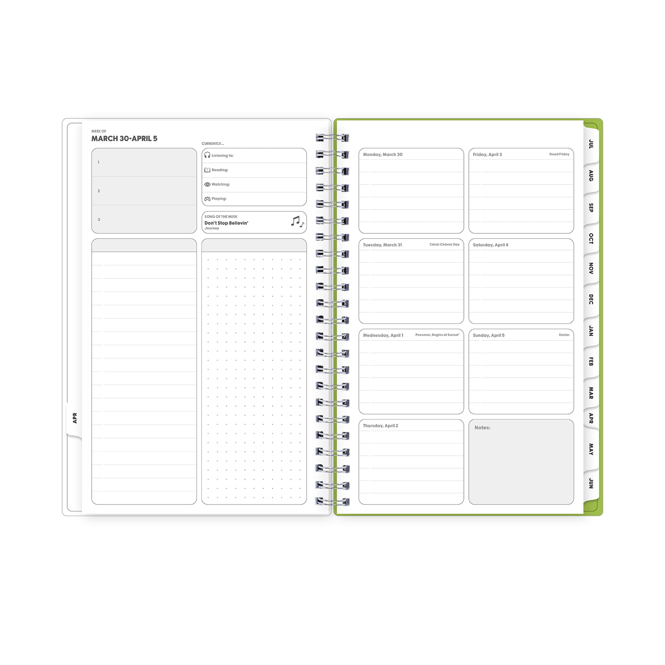 Blue Sky Gen Z Monthly Weekly Planner, 5" x 8", Slime 15-Month (April 2026 - June 2027)