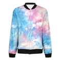 thumbnail image 6 of Kaondbfi Fashion Jacket for Women, Autumn Casual Square Thin Pocket Jacket Top Tie Dye Print Women's Winter Coat, 6 of 9