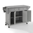 thumbnail image 3 of Crosley Furniture Wood Granite Top Kitchen Cart in Gray/Chrome, 3 of 14