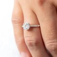 thumbnail image 4 of Jewelerix Classic Moissanite Diamond Solitaire Ring Round Shape Engagement Pave Band Hidden Halo Yellow Gold Vermeil Bridal Proposal Gift for Her, 4 of 5