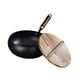 thumbnail image 2 of Wok antiadherente, wok chino, utensilios de cocina de fondo plano con tapa de salteado con tapa de madera para restaurante para el hogar de la cocina, 2 of 8