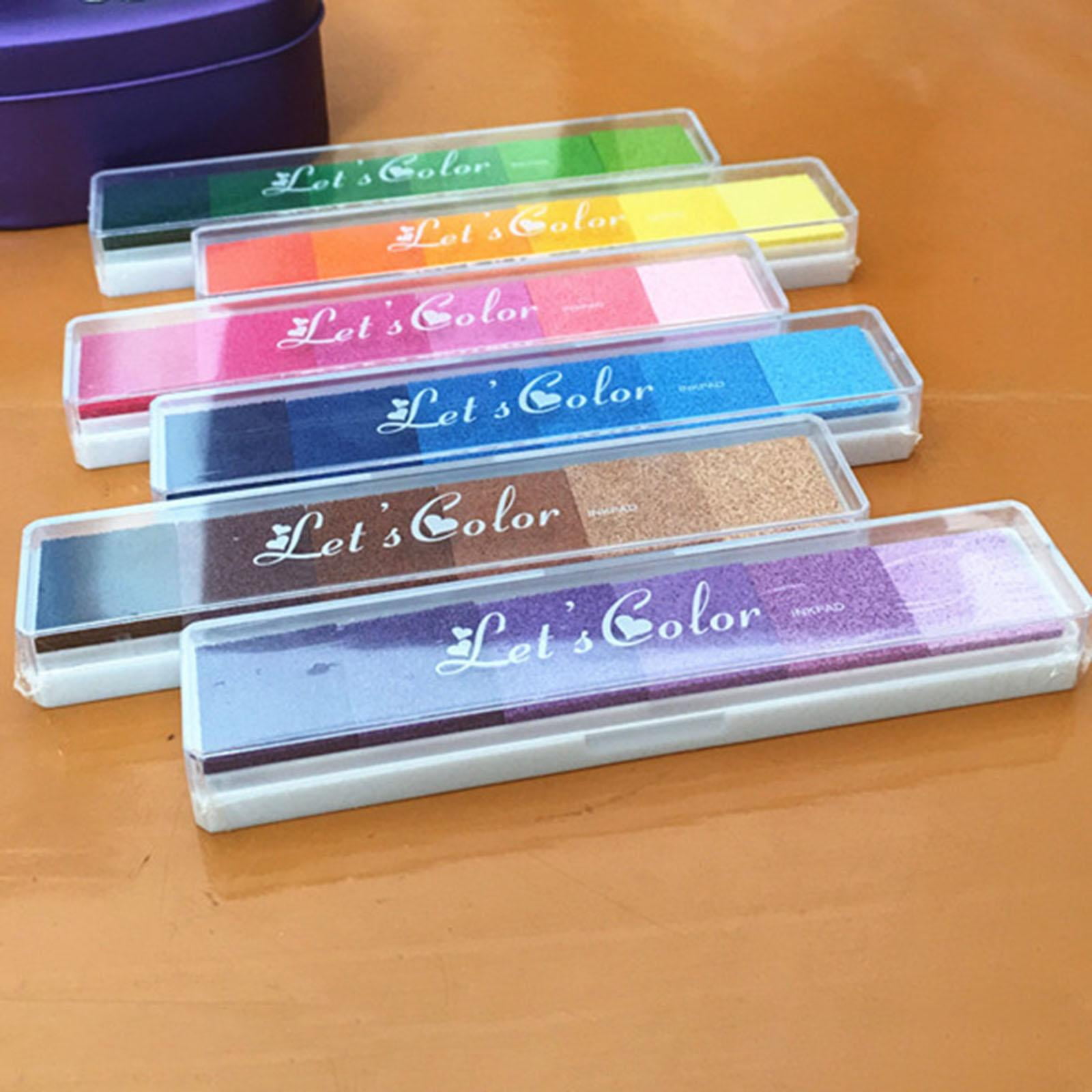 Milageto 4xInk Pad Stamps Non Toxic Craft 36 Colors Rainbow for Kids Scrapbooking