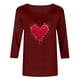 thumbnail image 5 of RKSTN Valentine's Day 3/4 Sleeve Tops for Women Oversized Crewneck Valentines Graphic Print Short Sleeve T Shirt Womens Casual Solid Round Neck Loose Comfy Three Quarter Sleeve Shirt Spring Clothes, 5 of 7