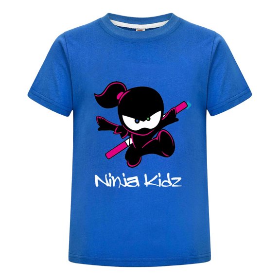 Ninja Kidz Boys Girls Short Sleeve T-Shirt – Comfortable Crew Neck Top with Cool Ninja Print – Sizes for Toddlers to Teens