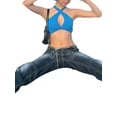 thumbnail image 5 of Okbabeha Women Denim Pants, High Waist Washed Wide Leg Jeans with Flap Pockets, 5 of 9