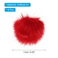 thumbnail image 2 of Uxcell Faux Fur Pom Poms for Hats, Fluffy Soft Fur Poms Balls with Elastic Loop, Red 6Pack, 2 of 6