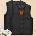 thumbnail image 3 of Cheers.US Men Middle-aged Men's Winter Warm Outdoor Keep Warm Windproof Vest Thick Fleece Lined Sleeveless Jacket, 3 of 8
