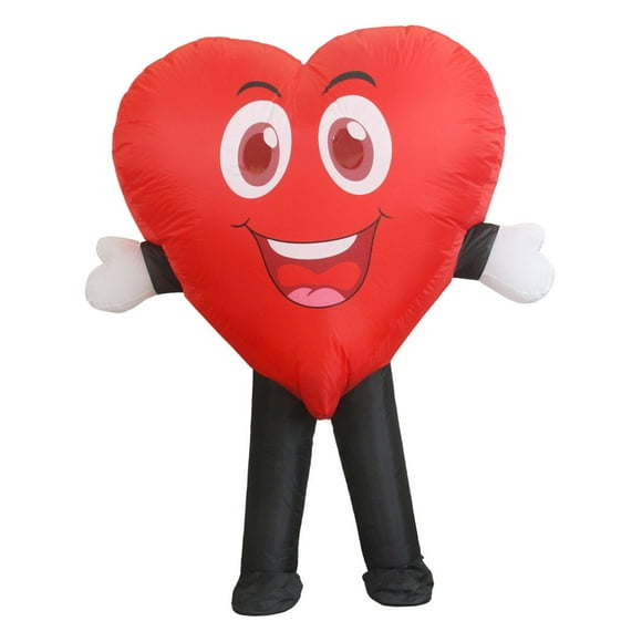 Este disfraz inflable en forma de corazón presenta un diseño humorístico, lo que lo hace Reír