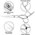 thumbnail image 3 of Juego profesional de tijeras para cortar el cabello de 7 piezas con tijeras de entresacar, peine de navaja, pinzas y estuche para salón y hogar., 3 of 5