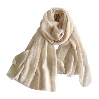 Womens Cozy Tassels Oblong Cotton Scarf Lightweight Shawls Wrap