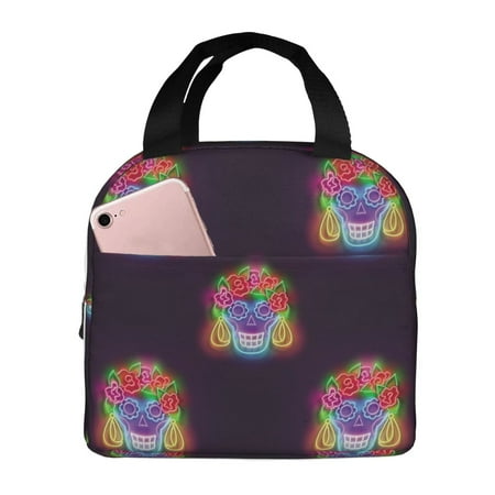 Insulated Lunch Bag for Women Men - cool Light Bulb Pattern Leakproof Cooler Lunch Box for Women Men  Lunch Tote Bags for Work School Picnic Travel