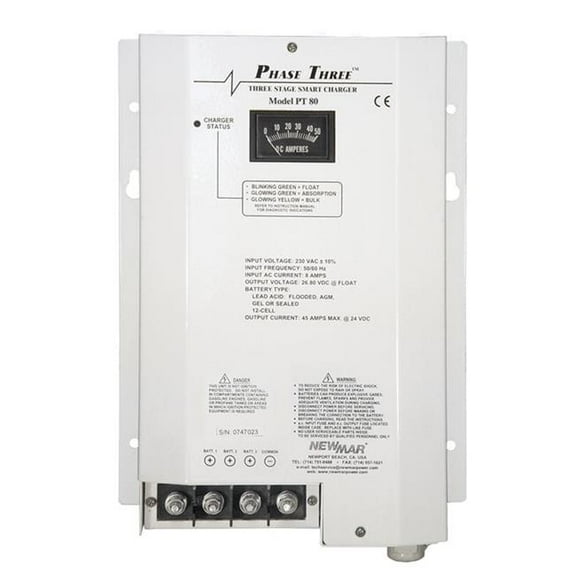 mar PT-80 12V 80A 3 Bank & Phase 3 Battery Charger