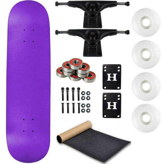 Moose Complete Skateboard Neon Purple 8.0" With Black Trucks and White Wheels