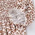 thumbnail image 6 of IBTOM CASTLE Mommy and Me Matching Dresses Floral Printed Ruffled Lantern Sleeves A-Line Long Dress Mom Daughter Matching Outfits 11-12 Years Coffee Leopard, 6 of 8