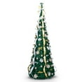 thumbnail image 2 of Fully Decorated Green Pop-Up Christmas Tree with LED Lights & Remote Control, 7ft Pre-Lit Green Xmas Tree w/ Golden & Silver Decorations, Quick Assembly for Home or Office Decor, 2 of 9