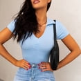 thumbnail image 2 of B91xZ T-Shirts à Manches Courtes pour Femmes Coupe Classique Col Rond, Bleu L, 2 of 2