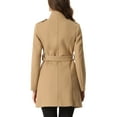 thumbnail image 3 of INSPIRE CHIC Classic Stand Collar Coat for Women's Zip Up Trench Coats with Belt, 3 of 5