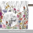thumbnail image 6 of Colorful Flower Valance Curtain Floral Farmhouse Country Garden Window Valances Rod Pocket Short Curtains Window Treatments for Kitchen Bedroom Bathroom Laundry 56" x 16", 6 of 9