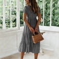 thumbnail image 7 of MYAOYI Dresses for Women Square Neck Short Sleeve Midi Dress Ditsy Floral Tiered Flowy Summer Casual Dress, 7 of 7