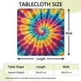 thumbnail image 2 of Colorful Tie Dye Spiral Pattern Square Fitted Tablecloth with Elastic Edge,Square Table Cover,Washable Elastic Table Cover for Home Kitchen Party Decor 36"x36", 2 of 6