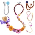thumbnail image 2 of Peluca de princesa congelada, trenzas, corona para niños, diademas de princesa, tocado de reina Aisha, diadema para niñas Aisha, accesorios para el cabello Gao Jinjia LED, 2 of 2