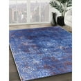 thumbnail image 2 of Ahgly Company Indoor Rectangle Mid-Century Modern Blue Persian Area Rugs, 6' x 9', 2 of 6