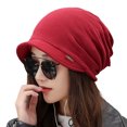 thumbnail image 3 of Women's Cotton Hat Thick Warm Windproof Simple Solid Color Beanie Hat, 3 of 3