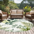 thumbnail image 4 of Green Leaves Round Area Rug 7Ft Washable Circle Rugs for Dorm Laundry Room, Summer Botanical Farmhouse Watercolor Leaf Non-Slip Carpet Floor Mats Indoor Outdoor Carpet Runner Aesthetic Home Decor, 4 of 8