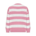 thumbnail image 5 of Zedker Women'S Casual Long Sleeve Round Neck Sweaters, Soft Comfortable Loose Fall Winter Knitted Pullover Tops, Elegant Striped Blouses,Pink,M, 5 of 7