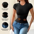 thumbnail image 6 of Athlemo Women's T-Shirts Round Neck Short-Sleeve Casual Tees Tops Undershirt 2 Pack, 6 of 7