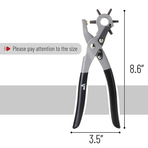 Wennow Leather Hole Punch Pliers – Hand Tool With Coating For Belts & Straps