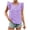 Purple, variant on Staron Women's Plaid Ruffled Square Neck Short Sleeve Pullover Top Casual Fashion Loose Comfy Blouse, Orange L