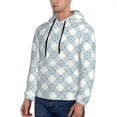 thumbnail image 3 of Honeii Daisy Plaid Blue Pattern Mens Hoodies Men's Loose Sleeve Sweatshirt,Pullover Hooded Sweatshirt for Men,Essentials Hoodie-3X-Large, 3 of 7