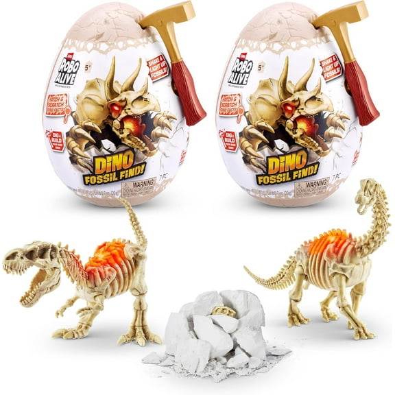 Robo Alive Fossil Find! MINI T-Rex & Brontosaurus 2-Pack