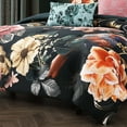 thumbnail image 4 of Bebejan Botanical Birds 5 Piece Comforter Set, King, Black, 100% Cotton Sateen, Reversible, All Season, Cozy Comfort, 4 of 10