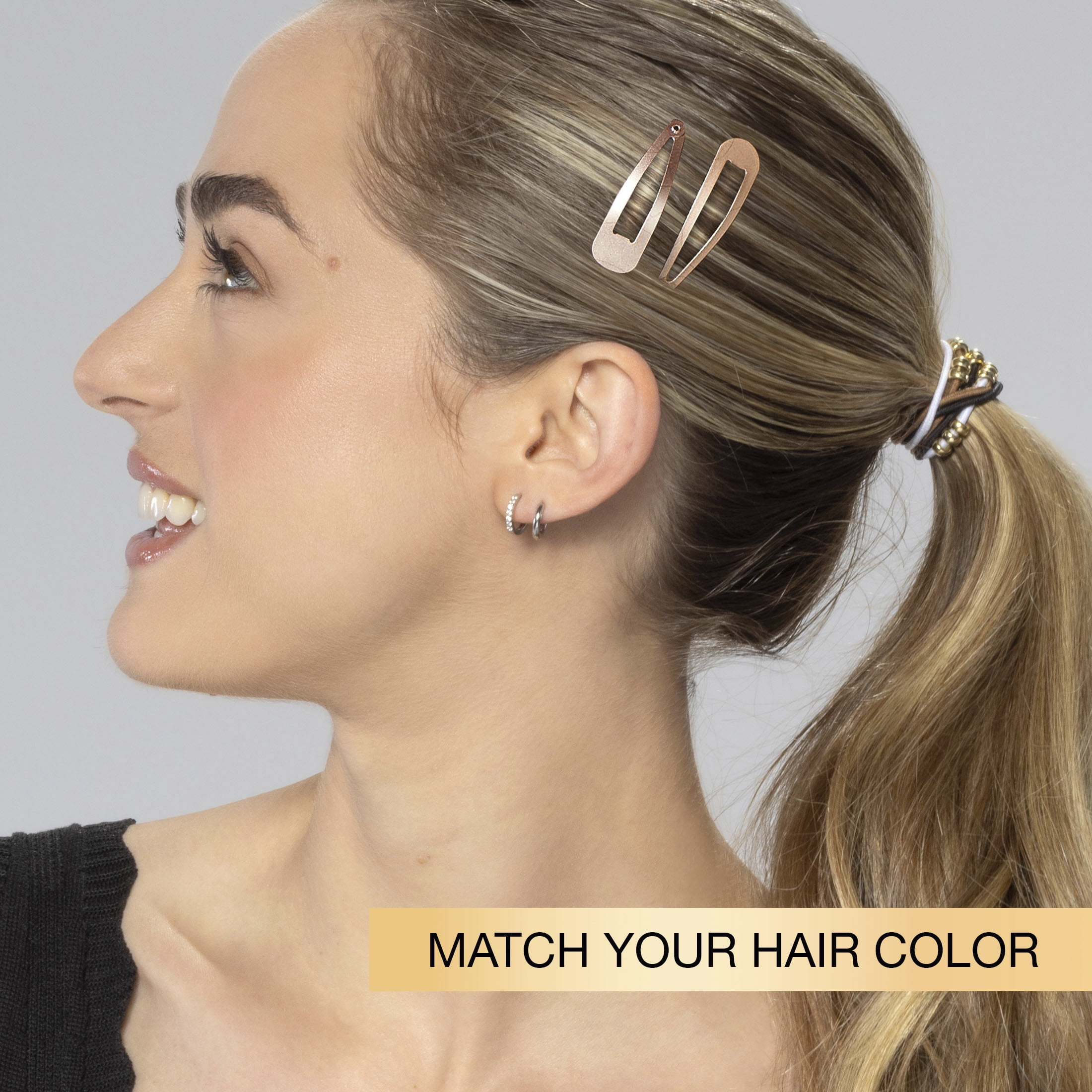 Scunci by Conair Color Match Contour Snap Clips, Hair Accessories, 12 Count