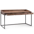 thumbnail image 2 of Scranton & Co Solid Wood Computer Desk in Rustic Natural Aged Brown, 2 of 8