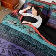 thumbnail image 4 of Homewish Retro Bohemian Flowers 7 Pieces Full Size Bedding Sets,Geometric Stripes Full Size Bed in a Bag,Red,Black Reversible, 4 of 8