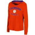 thumbnail image 2 of Women's Colosseum Orange Clemson Tigers Catalina Hoodie Long Sleeve T-Shirt, 2 of 3