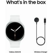 Samsung Galaxy Watch8 40mm Bluetooth Smart Watch,International Version, Silver, White Band
