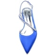 thumbnail image 4 of Women's Pumps Pointed Toe High Heel 8.5CM Rhinestones Satin Party Dress Wedding Shoes, 4 of 5